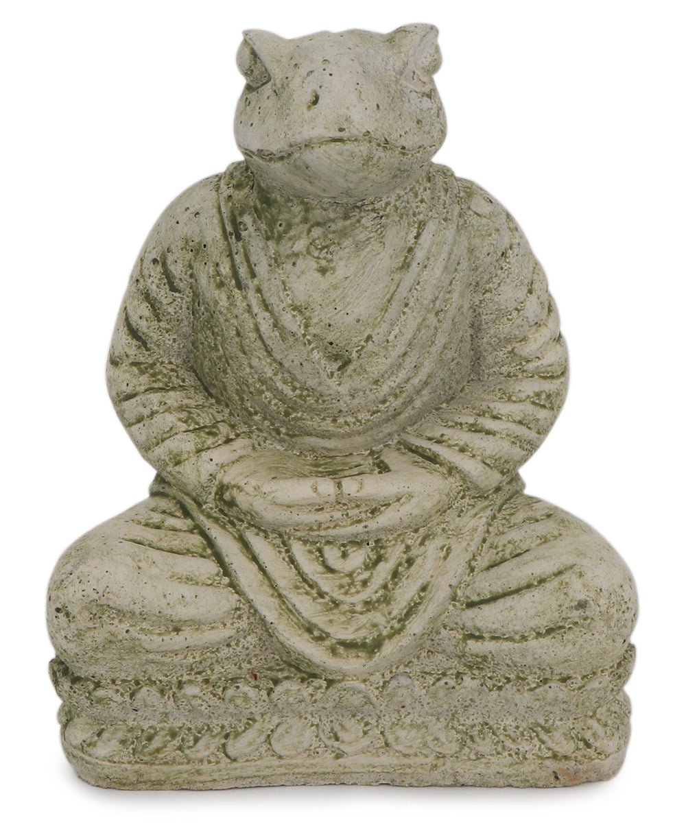 Cast Stone Meditating Zen Frog Statue USA Made - Sculptures & Statues