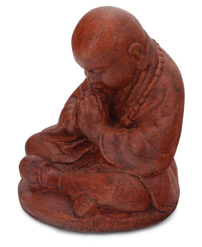 Cast Stone Praying Shaolin Monk Indoor Outdoor Statue - Sculptures & Statues