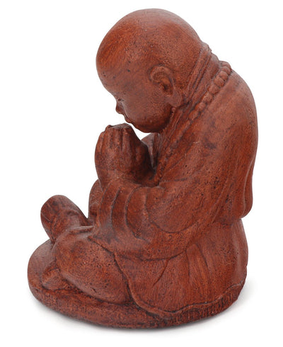 Cast Stone Praying Shaolin Monk Indoor Outdoor Statue - Sculptures & Statues