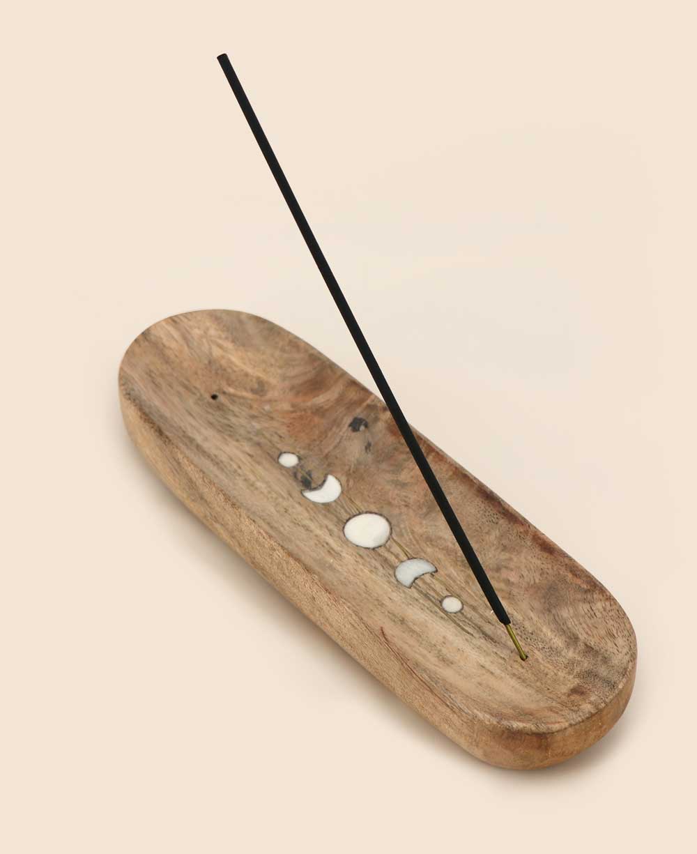 Celestial Moon Phase Double Incense Stick Holder - Incense Holders