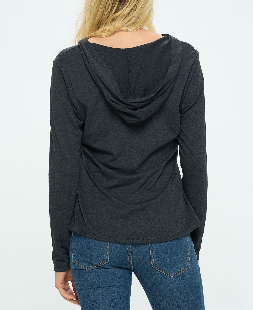 Celestial Tree of Life Boho Long Sleeve Lightweight Hooded Tee - Shirts & Tops S