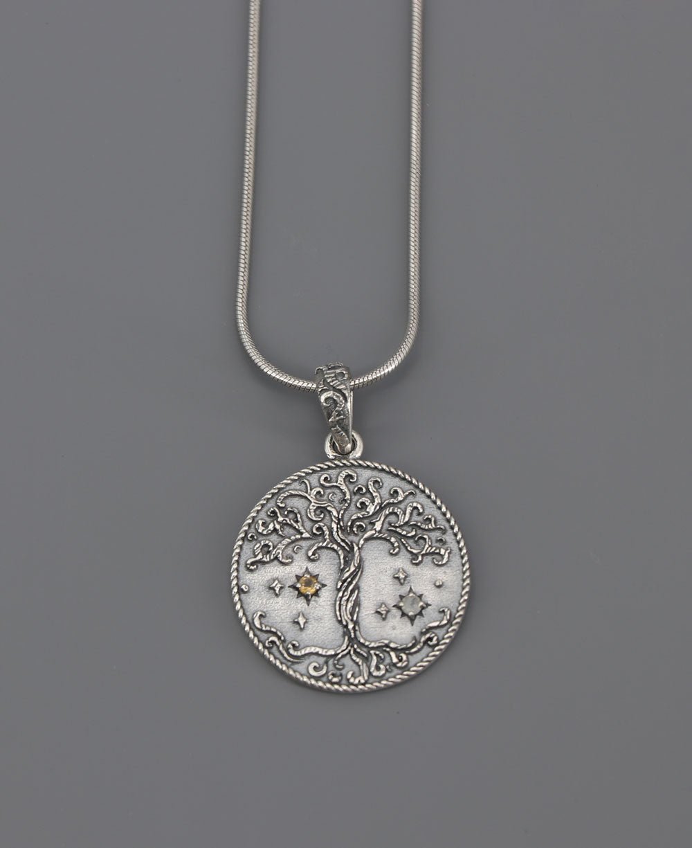 Celestial Tree of Life Sterling Silver Necklace - Necklaces 16 Inches