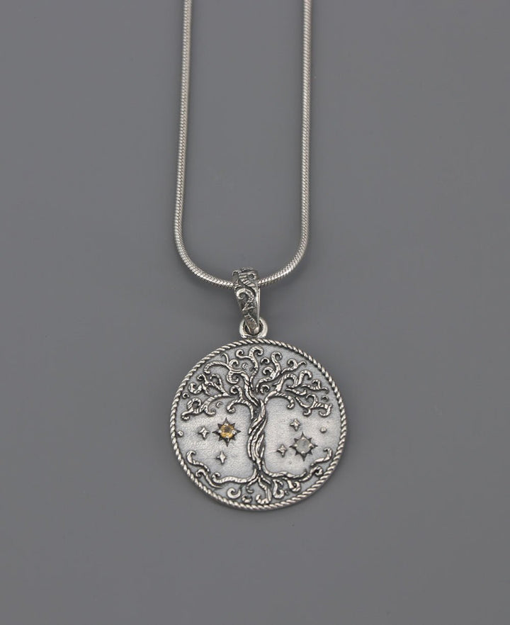 Celestial Tree of Life Sterling Silver Necklace - Necklaces 16 Inches