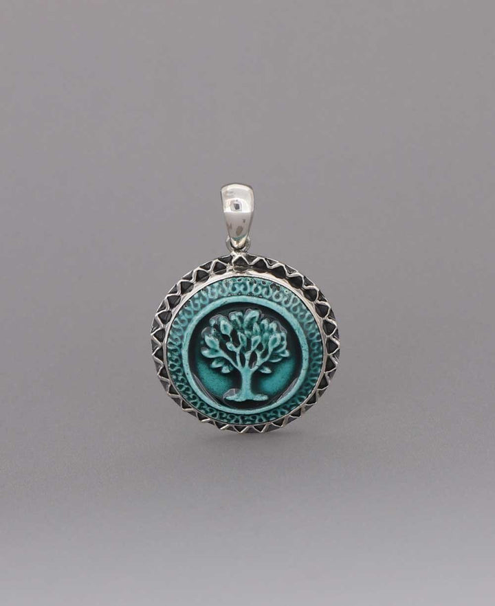 Ceramic Tree of Life in Sterling Frame - Charms & Pendants