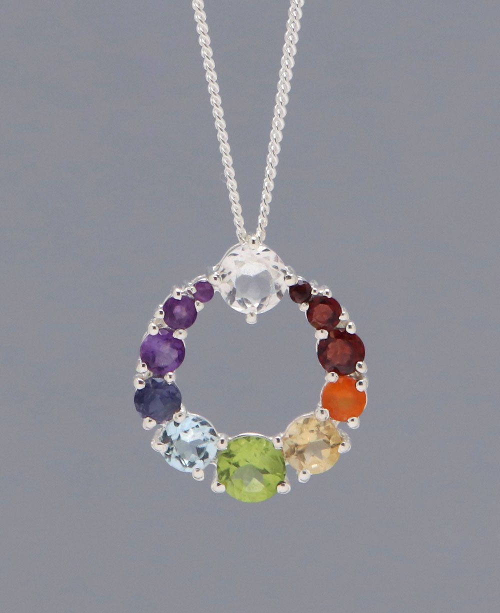 Chakra Circle Pendant Necklace, Sterling Silver - Necklaces