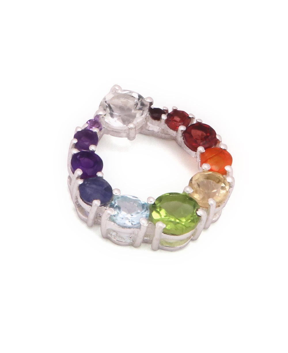 Chakra Circle Pendant Necklace, Sterling Silver - Necklaces