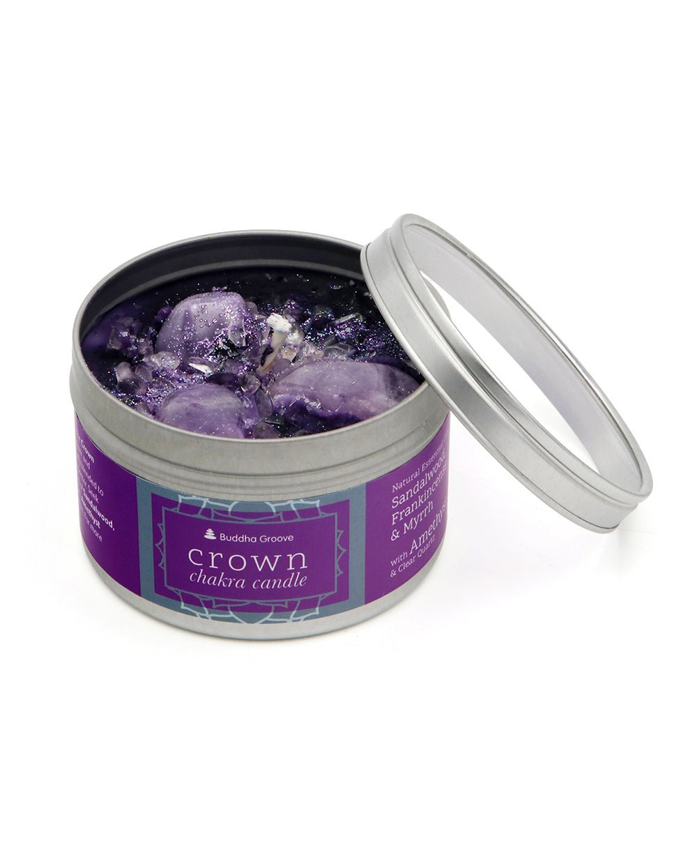 Chakra Gemstone Candles With Essential Oils - Candles Crown Chakra