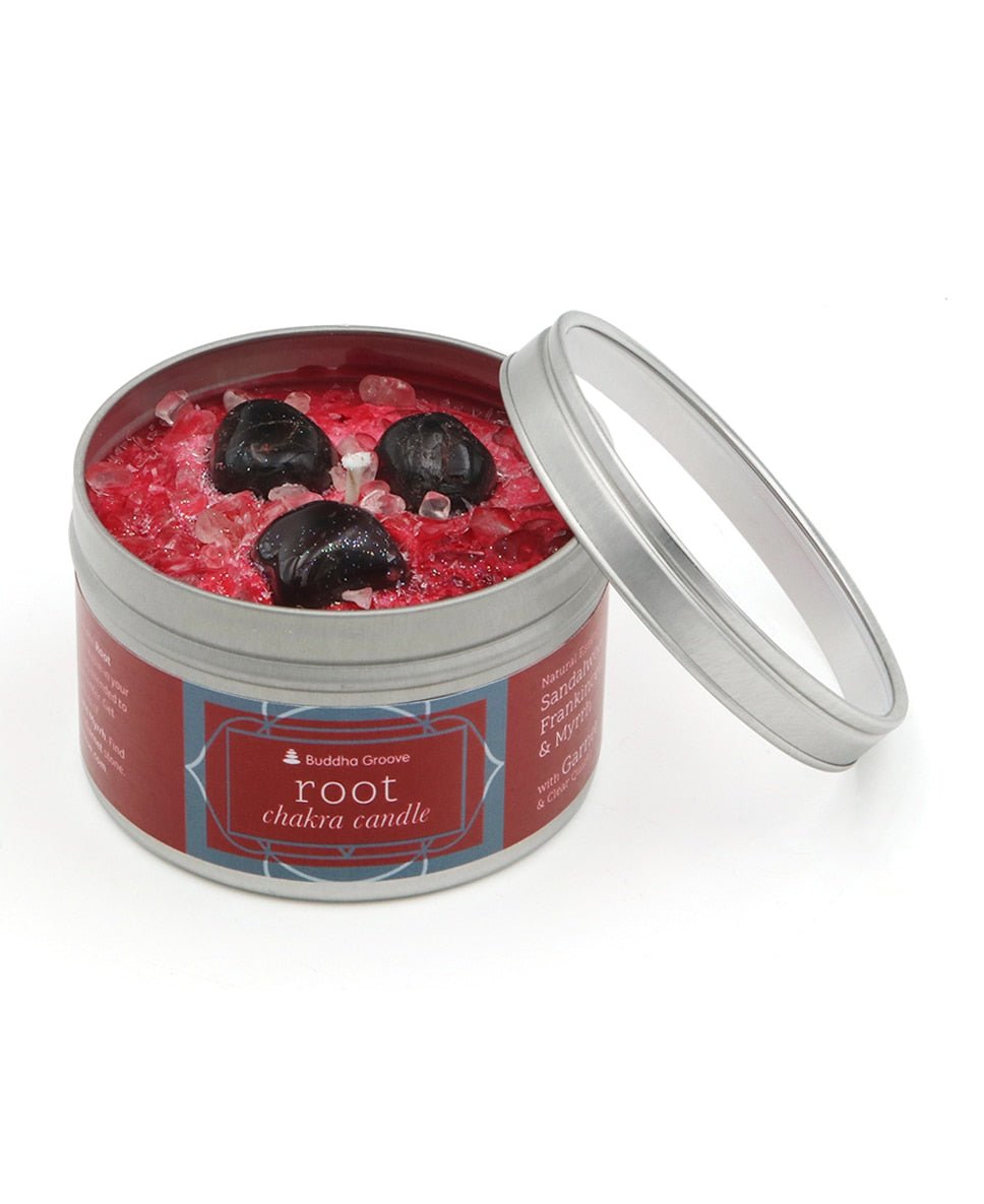 Chakra Gemstone Candles With Essential Oils - Candles Root Chakra