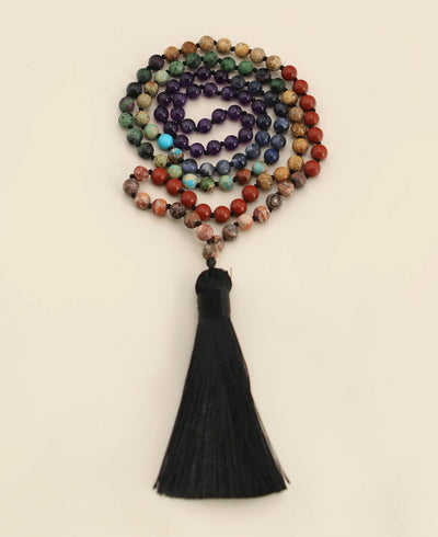 Chakra Gemstones Mediation Mala, 108 Beads - Prayer Beads