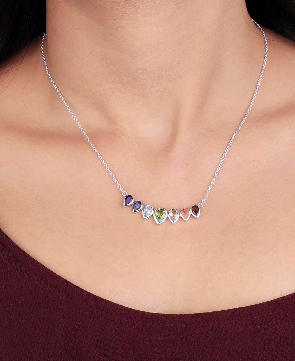 Chakra Colours Crystal Necklace - Wedunit Jewels