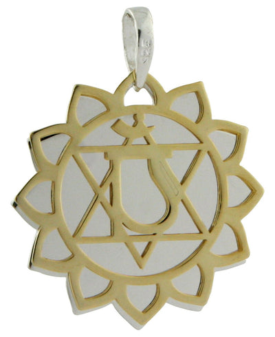 Chakra Jewelry Pendants in Silver and Gold Layered Style - Pendant Heart Chakra