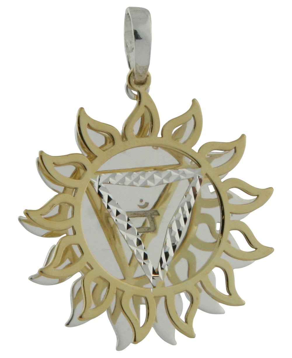 Chakra Jewelry Pendants in Silver and Gold Layered Style - Pendant Solar Plexus Chakra