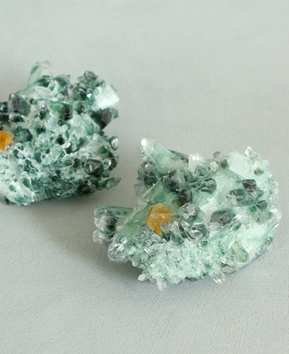 Chlorite Quartz With Honey Calcite Gemstone - Decor