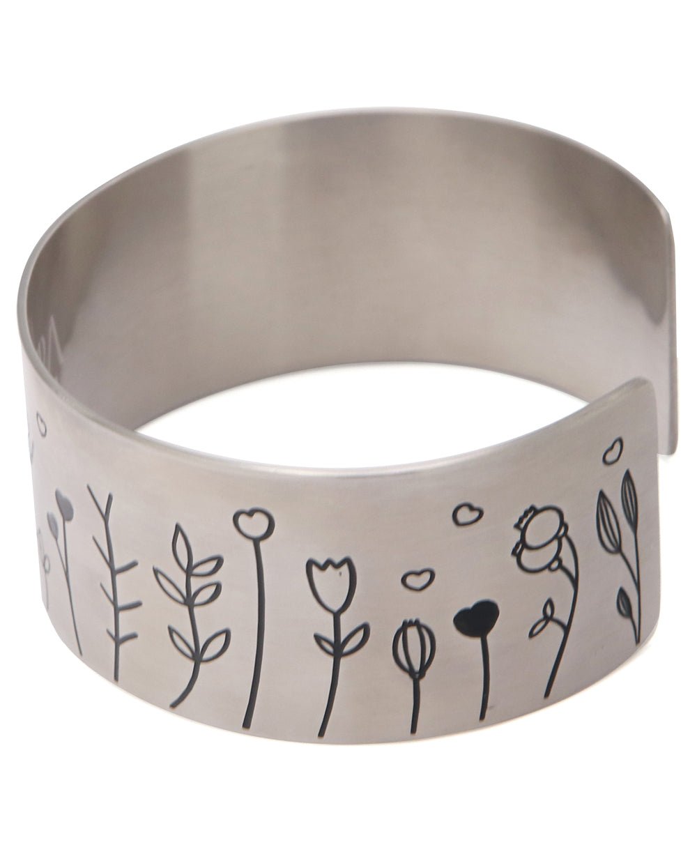 Choose Joy Adjustable Stainless Steel Cuff Bracelet - Bracelets