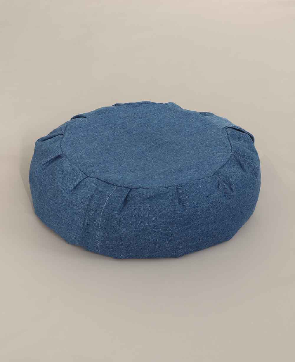 Classic Blue Denim Meditation Zafu Cushion - Massage Cushions