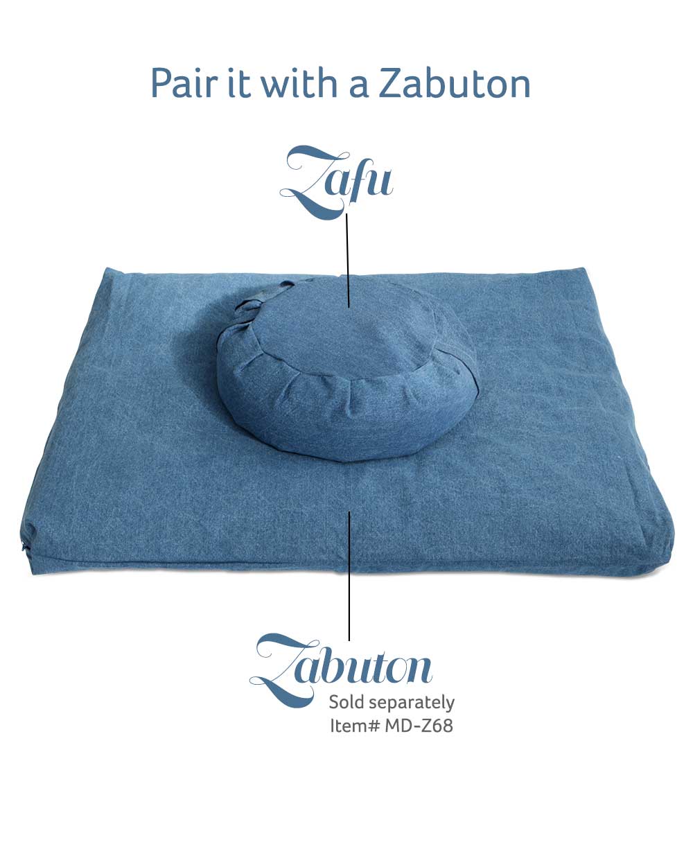 Classic Blue Denim Meditation Zafu Cushion - Massage Cushions