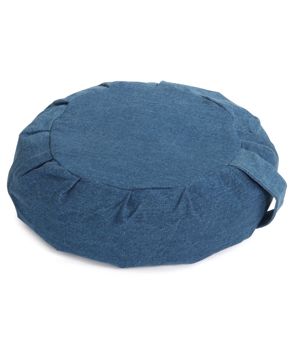 Classic Blue Denim Meditation Zafu Cushion - Massage Cushions
