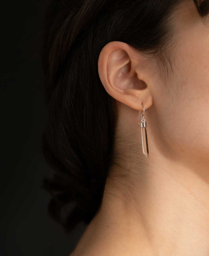 Clear Quartz Gemstone Point Earrings - Earrings