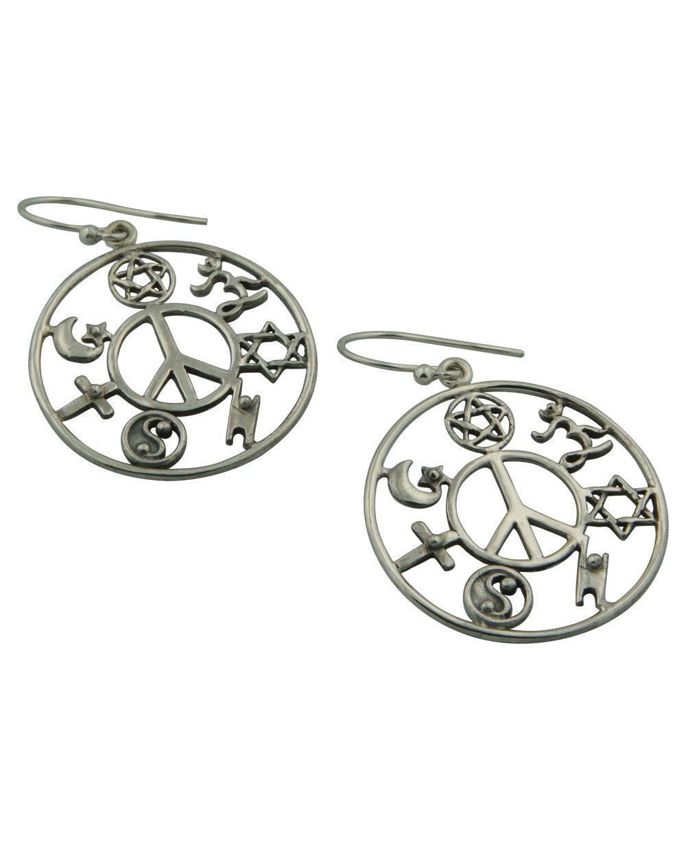 Coexist Dangle Earrings, Sterling Silver -