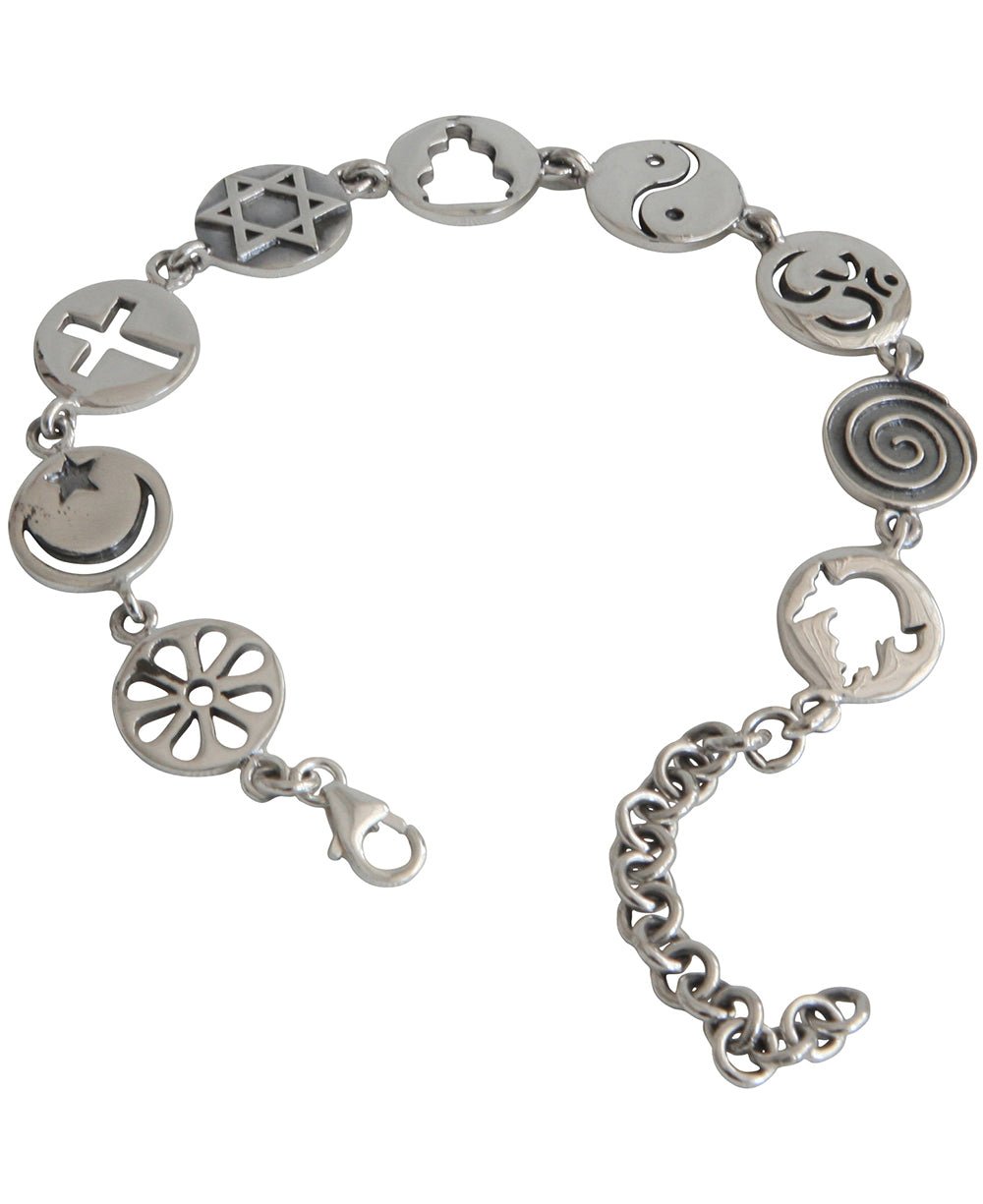 Coexist Sterling Silver Link Bracelet - Bracelets