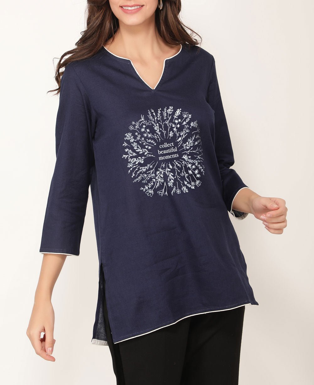 Collect Beautiful Moments Blue Tunic Top - Shirts & Tops S
