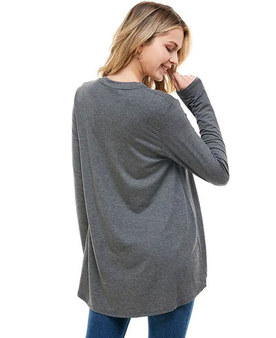 Collect Beautiful Moments Comfort Fit Grey Tunic Top - Shirts & Tops S