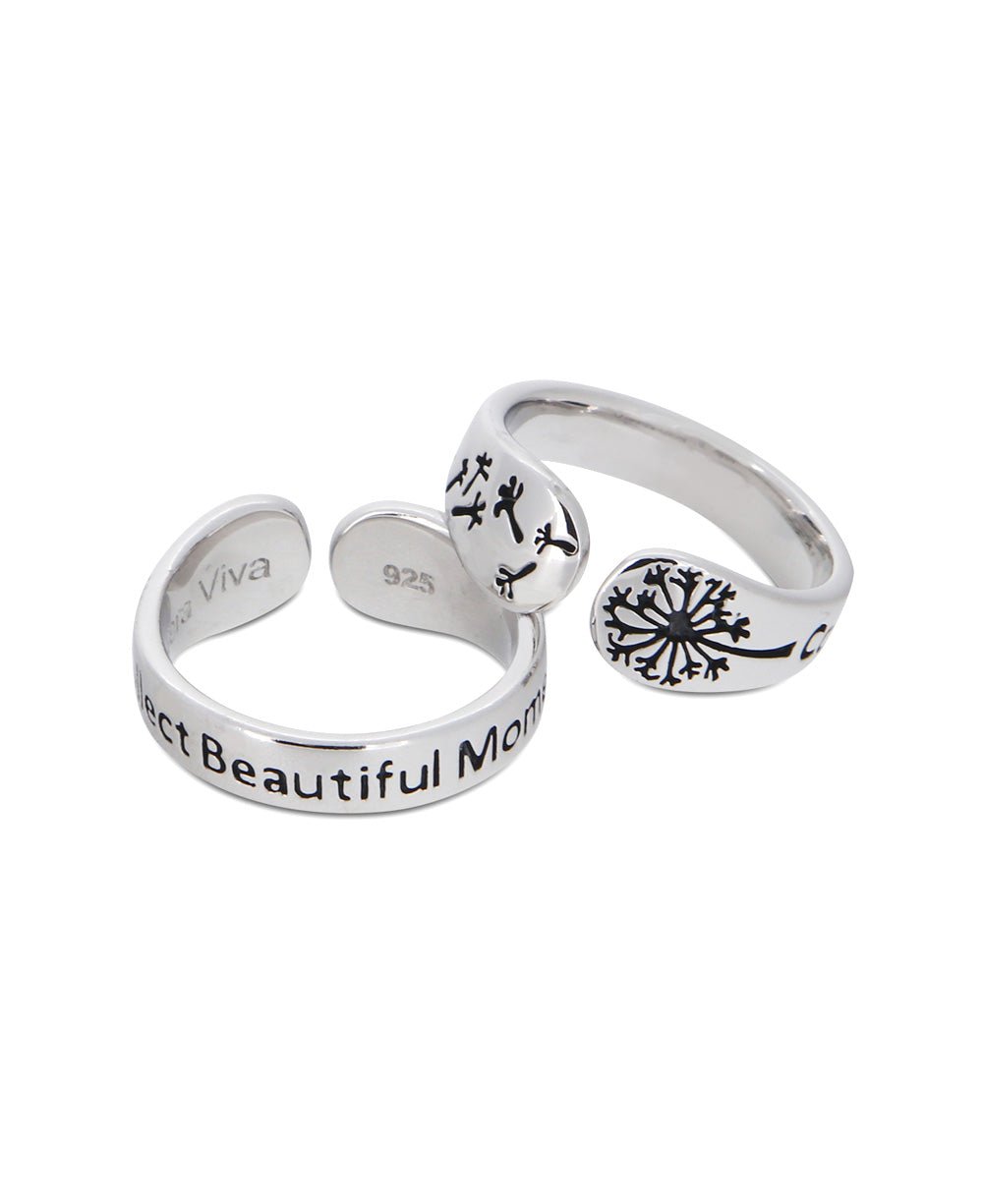 Collect Beautiful Moments Dandelion Sterling Silver Adjustable Ring - Rings