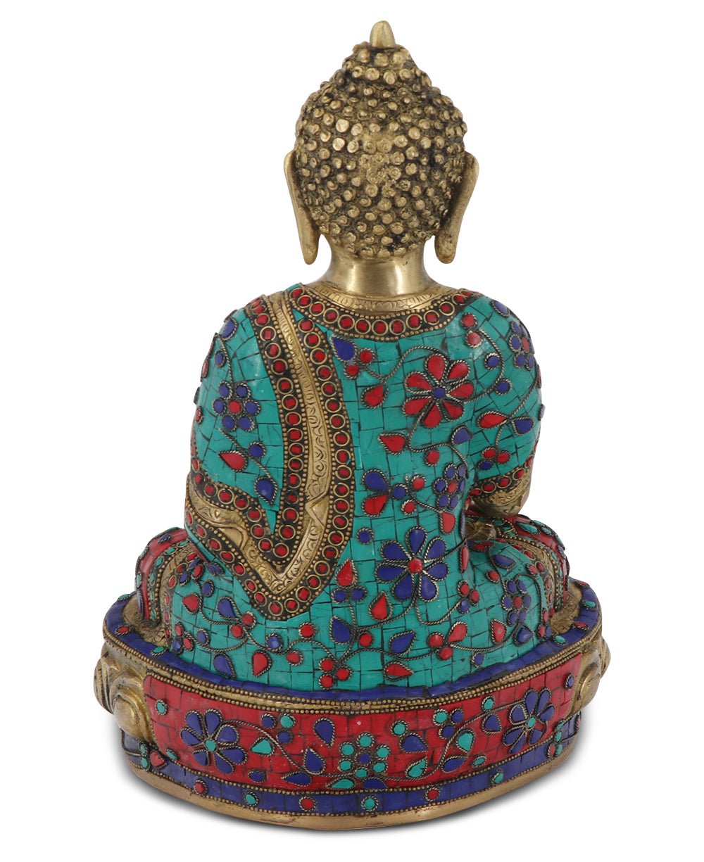 Colorful Brass Healing Medicine Buddha Statue - Sculptures & Statues