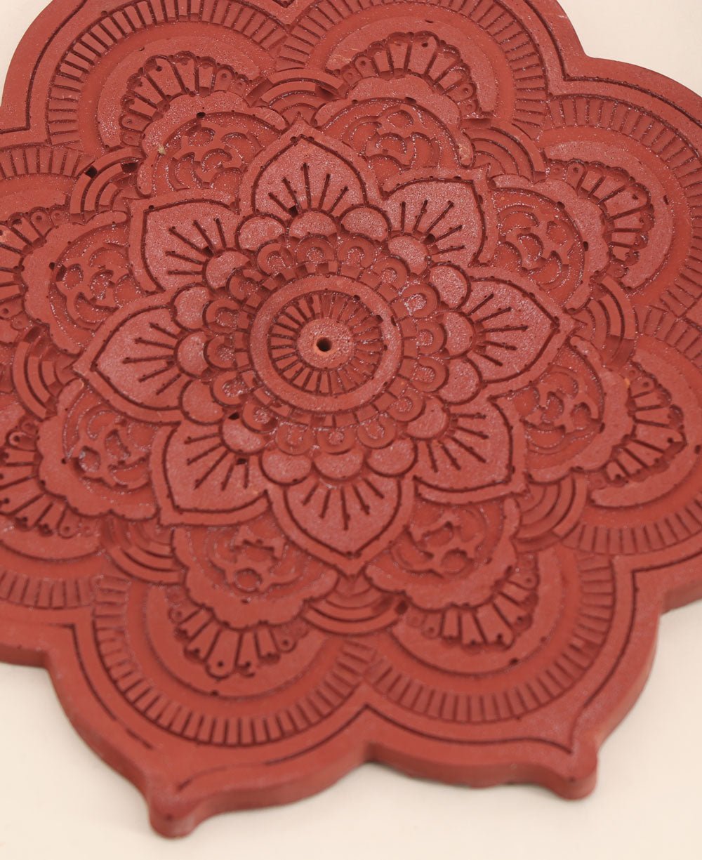 Concrete Boho Incense Burner with Chakra Incense Pack - Incense Holders Moon Face