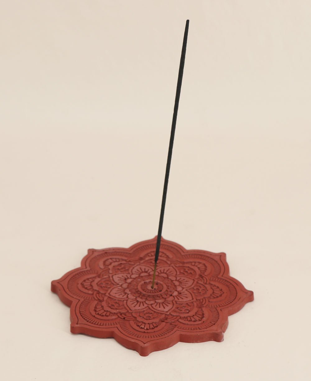 Concrete Boho Incense Burner with Chakra Incense Pack - Incense Holders Moon Face