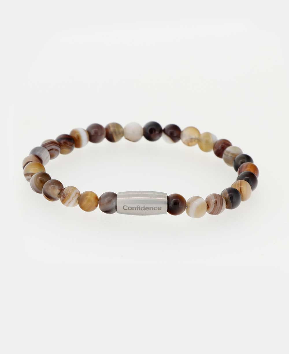 Confidence Brown Agate Gemstone Bracelet - Bracelets 7"