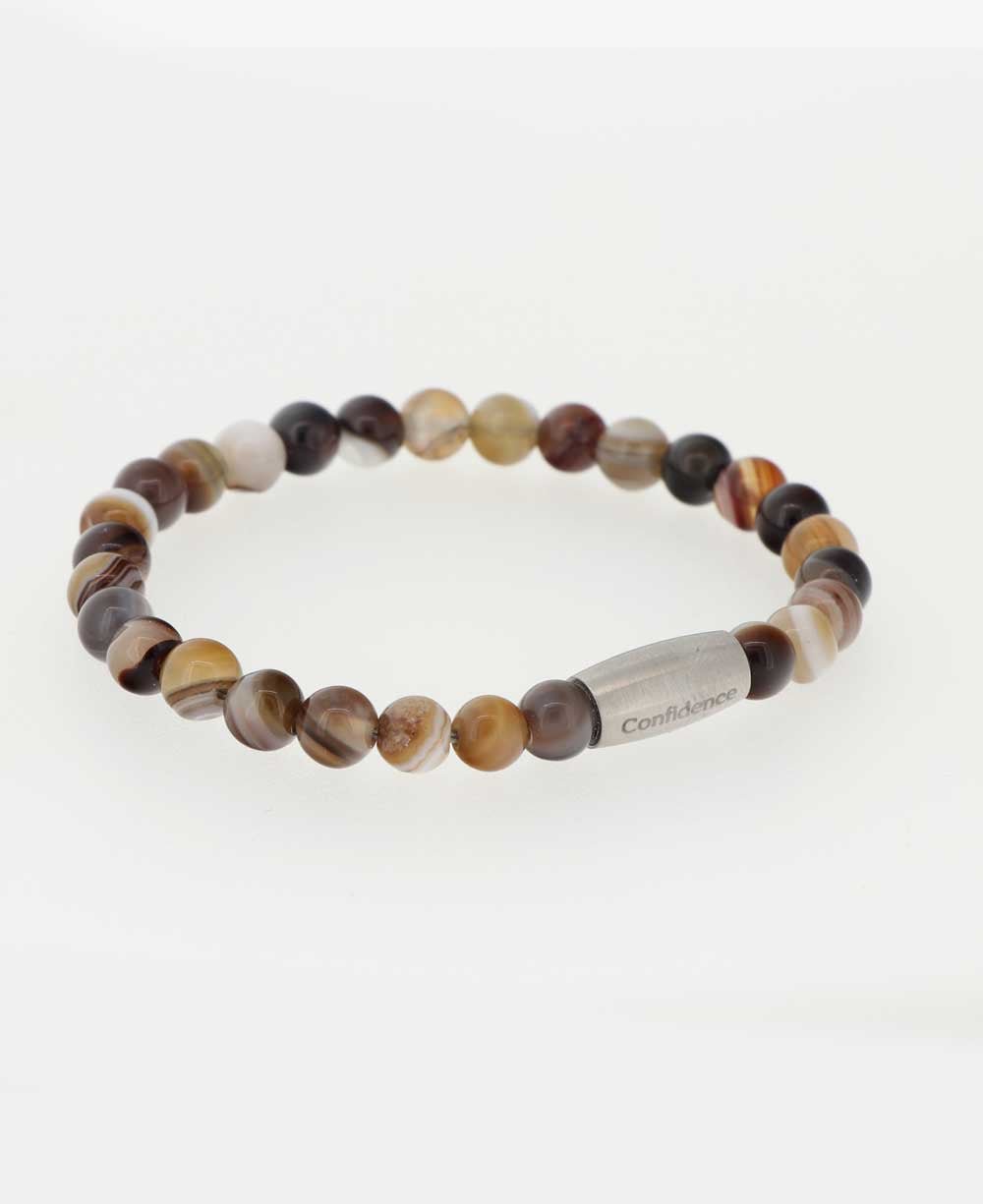 Confidence Brown Agate Gemstone Bracelet - Bracelets 7"