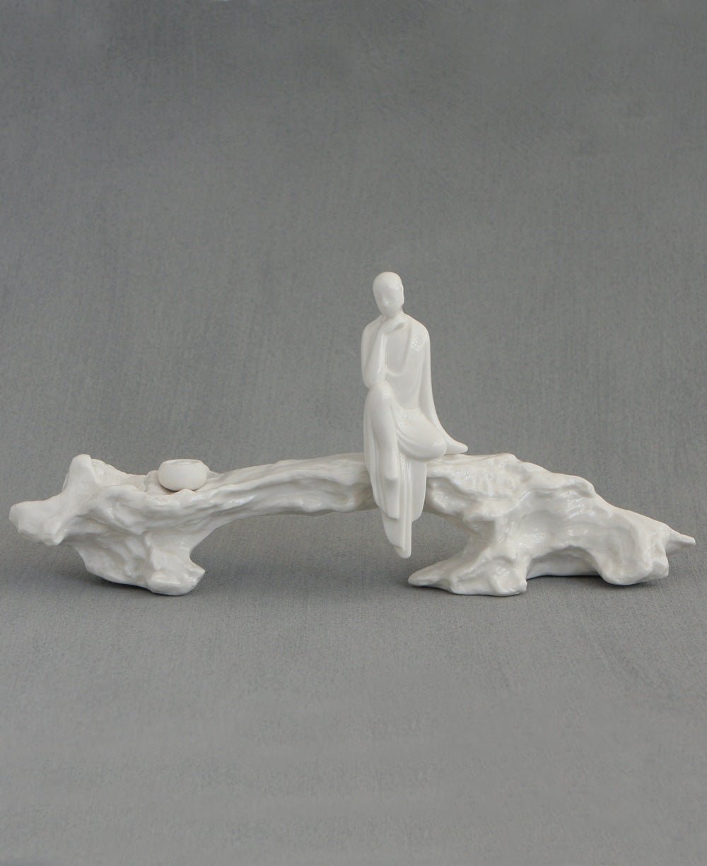 Contemplative Zen Monk Incense Stand and Statue - Sculptures & Statues