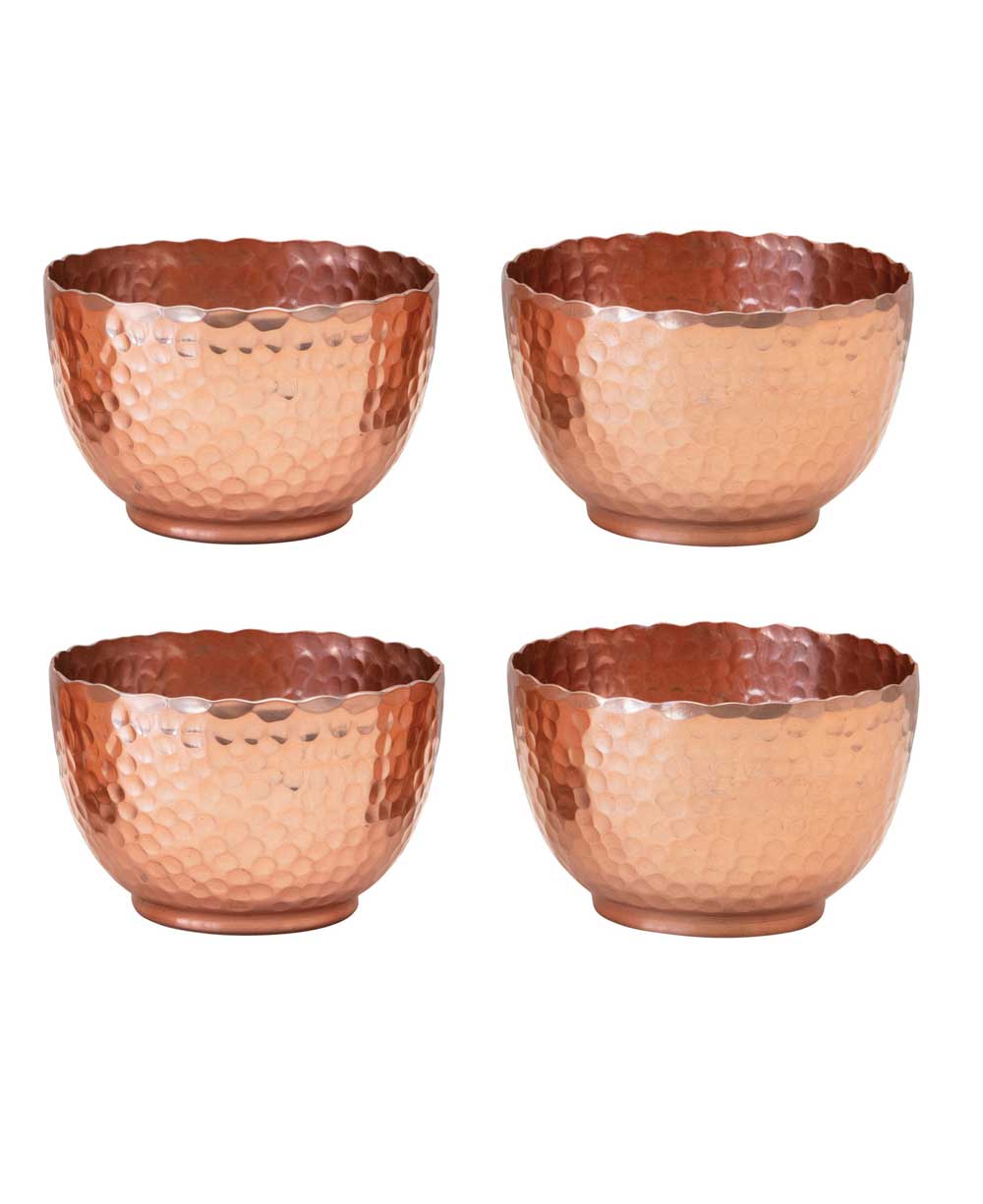 Copper Finish Set of 4 Offering Bowls - Bowls