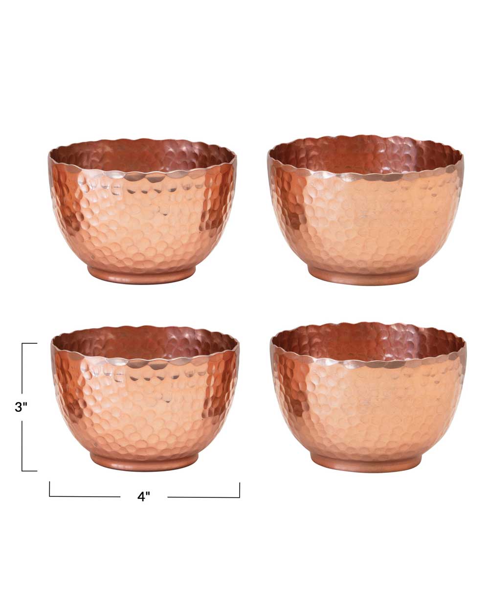 Copper Finish Set of 4 Offering Bowls - Bowls