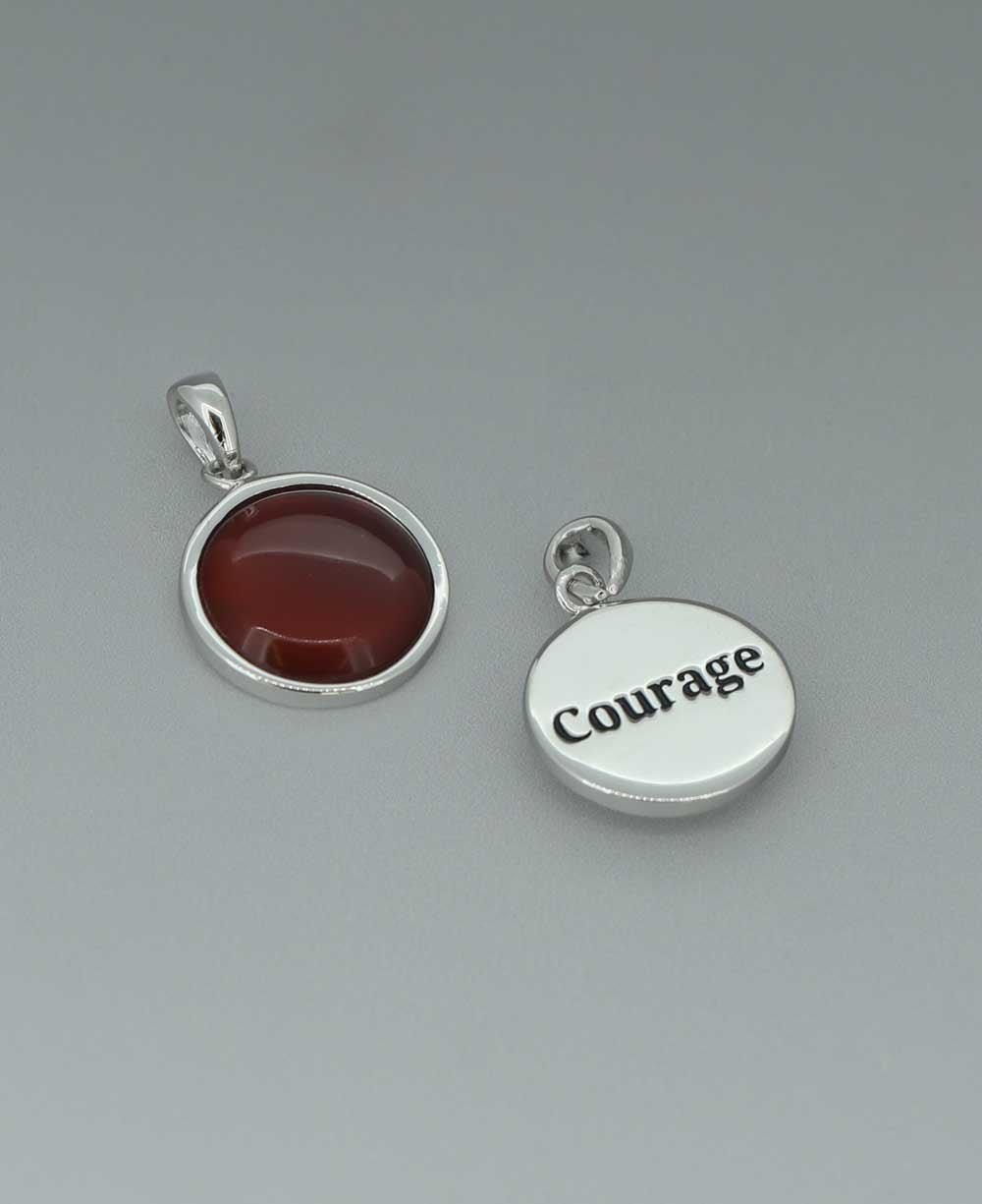Courage Carnelian Sterling Silver Pendant - Pendant