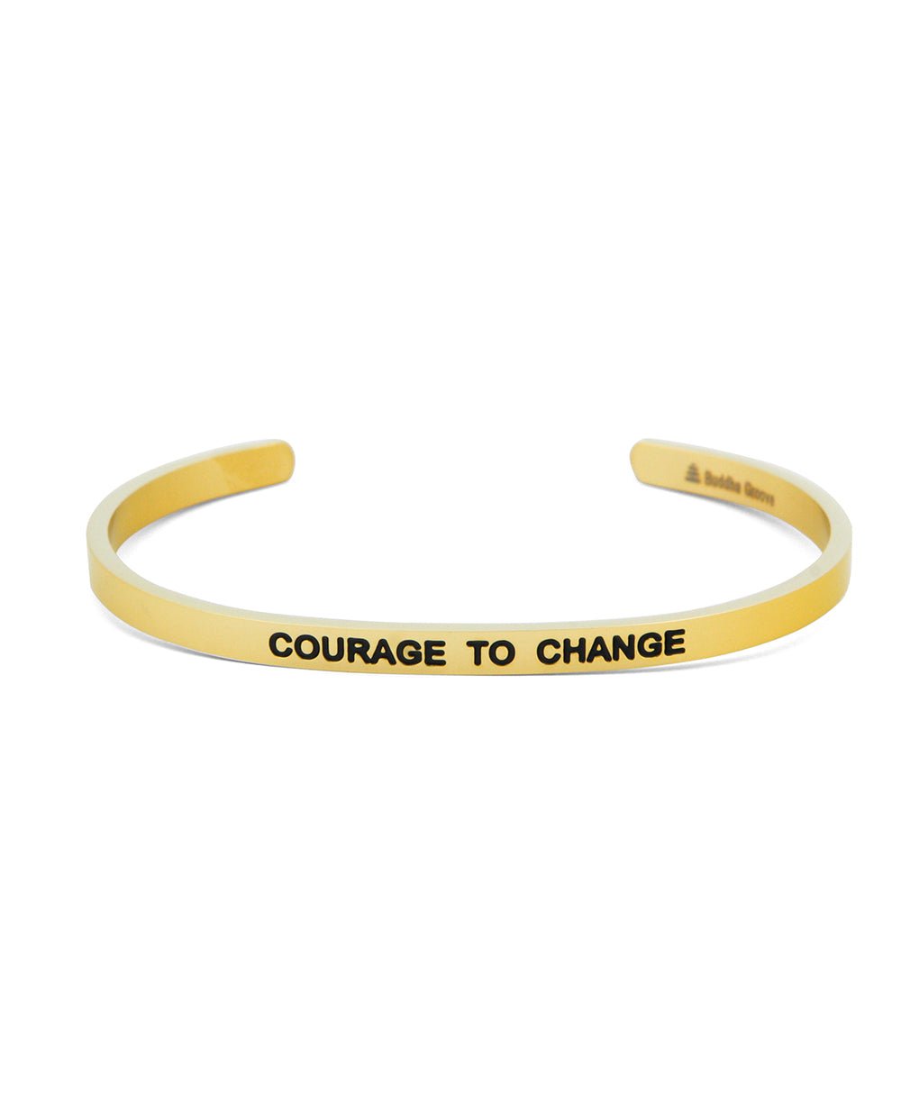 Courage to Change Inspirational Cuff Bracelet - Bracelets Gold