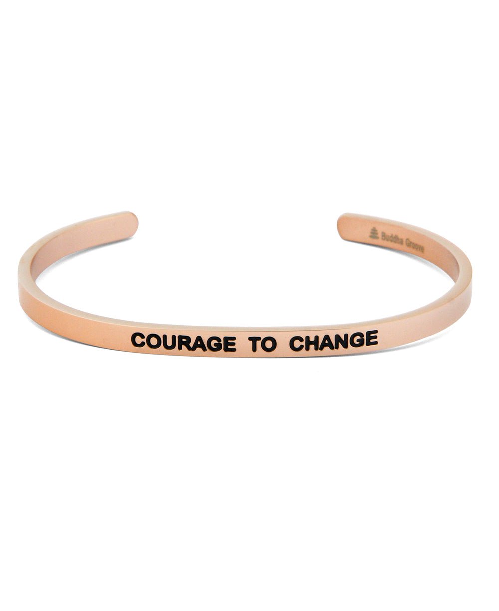 Courage to Change Inspirational Cuff Bracelet - Bracelets Rose Gold