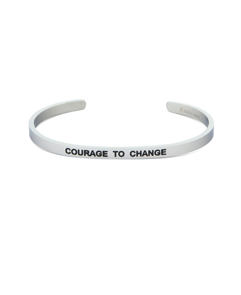 Courage to Change Inspirational Cuff Bracelet - Bracelets Silver