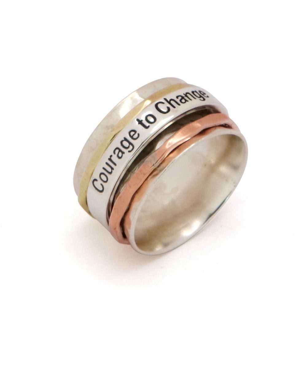 Courage To Change Mindful Spinner Meditation Ring - Rings Size 7