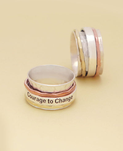 Courage To Change Mindful Spinner Meditation Ring - Rings Size 7