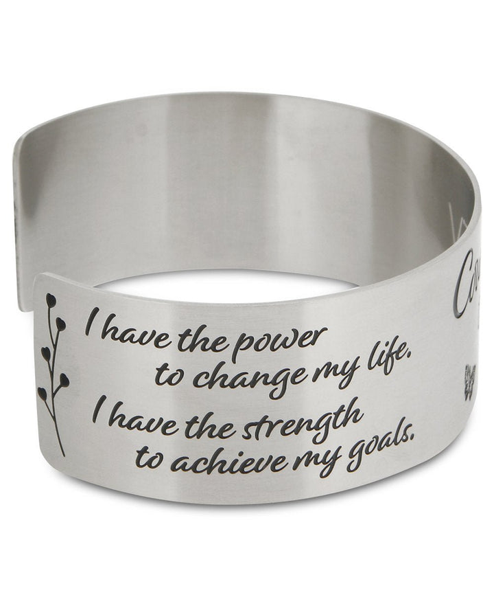 Courage To Change Stainless Steel Adjustable Inspirational Cuff Bracelet - Bracelets