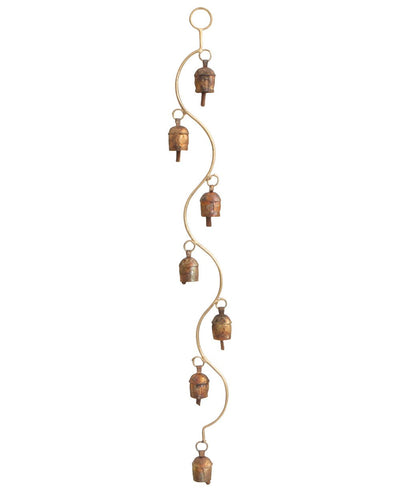 Curved Stem Wind Chime with Indian Bells, Fairtrade - Wind Chimes 7 Bells