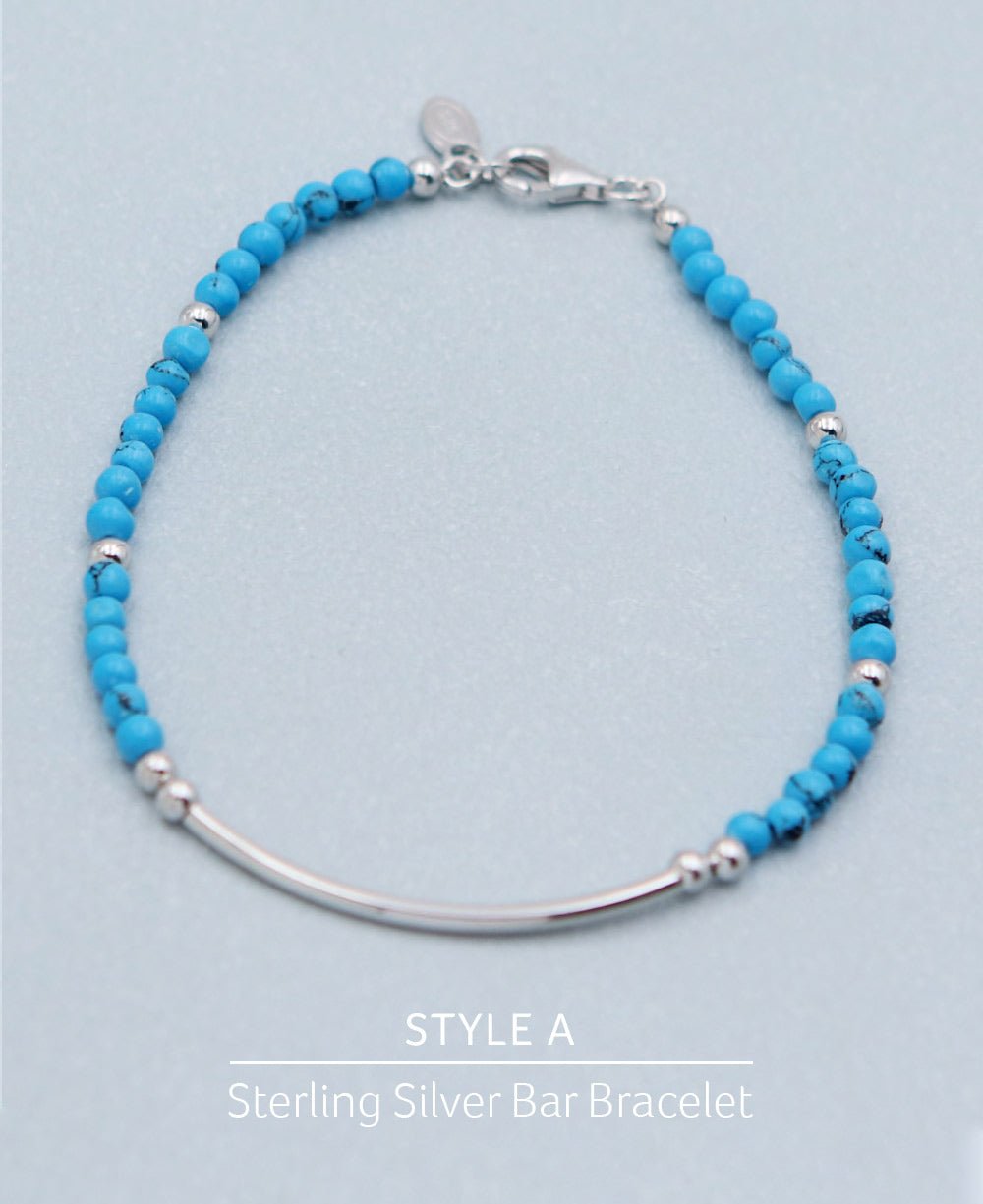 Dainty Beads Turquoise Gemstone Bracelets, Multiple Styles - Bracelets Style A