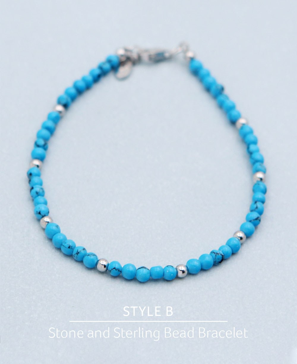 Dainty Beads Turquoise Gemstone Bracelets, Multiple Styles - Bracelets Style B