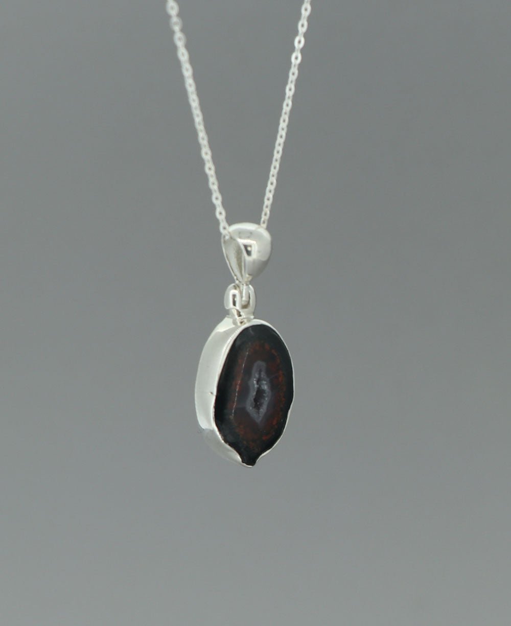 Dainty Sterling Silver Agate Geode Necklace - Necklaces