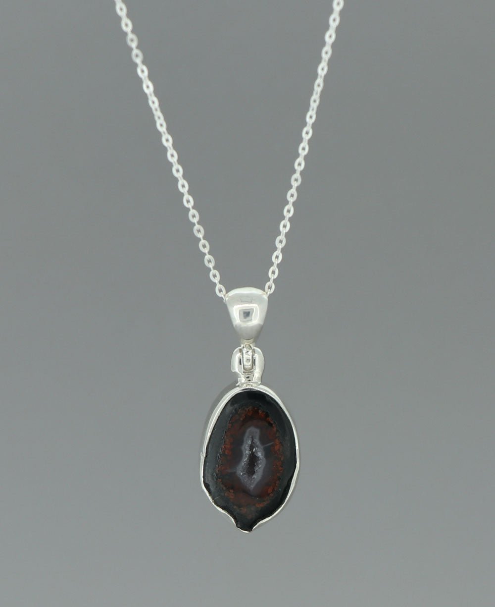 Dainty Sterling Silver Agate Geode Necklace - Necklaces