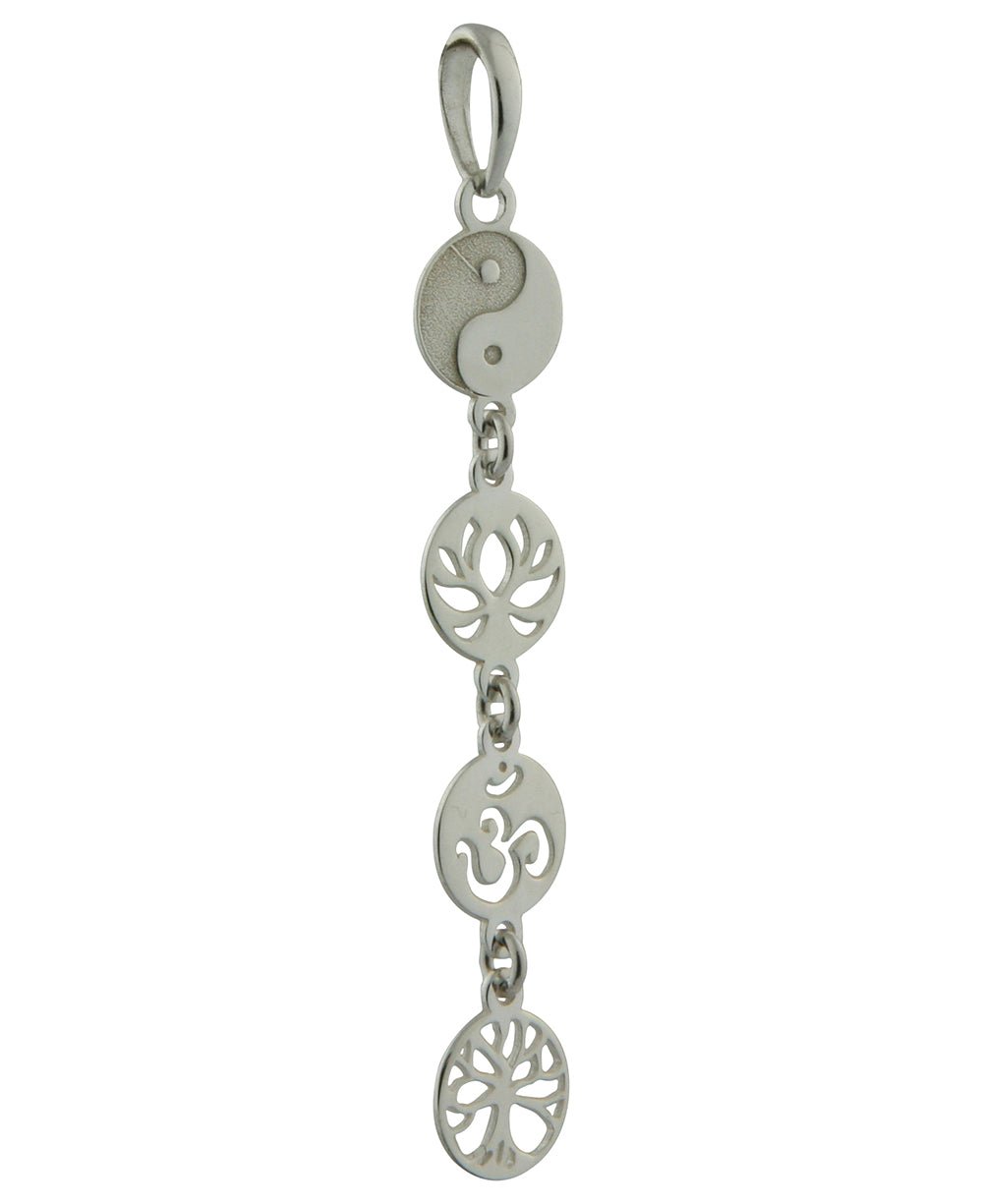 Dainty Sterling Silver Link Pendant with Meaningful Symbols - Charms & Pendants