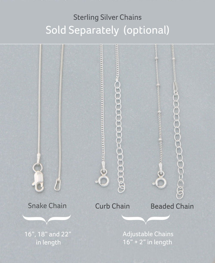 Dainty Sterling Silver Link Pendant with Meaningful Symbols - Charms & Pendants