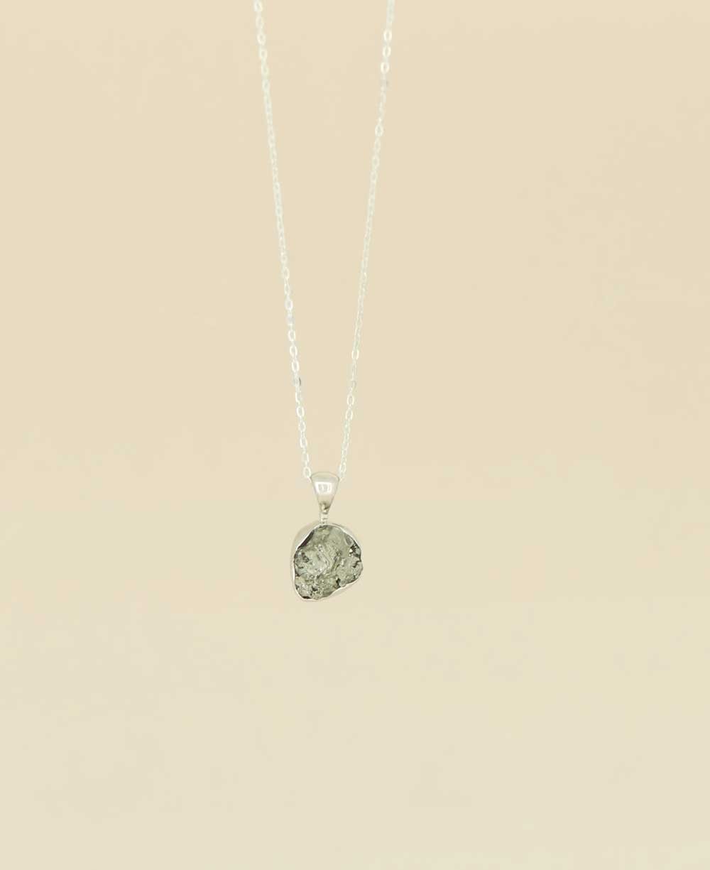 Dainty Sterling Silver Pyrite Necklace - Necklaces